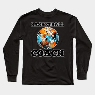 Basketball Coach - Retro Distressed Grunge Long Sleeve T-Shirt